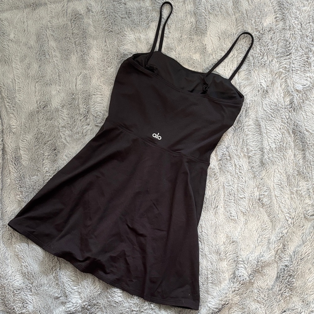 ALO Alosoft Black Courtside Tennis Dress